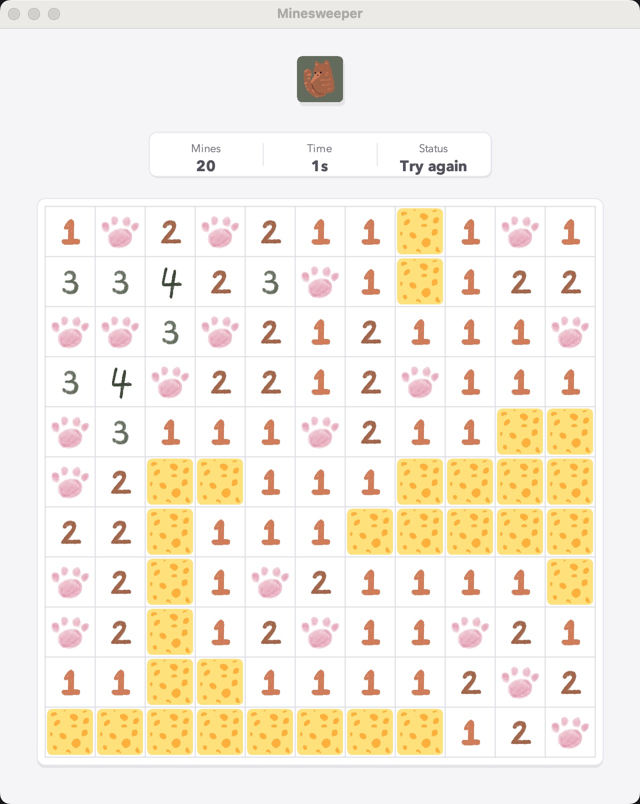 Easy Cat Minesweeper の画面
