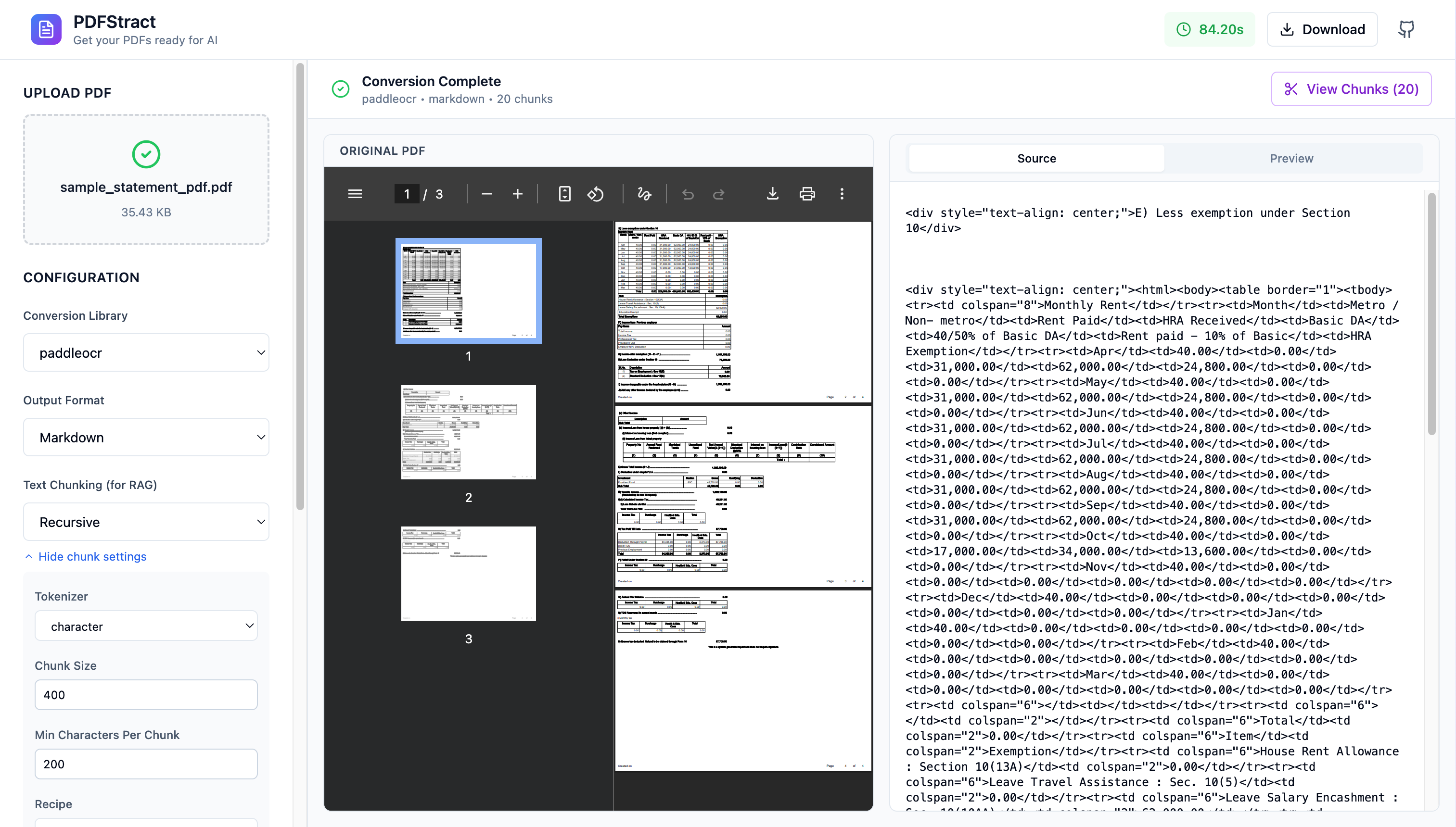 PDFStract UI