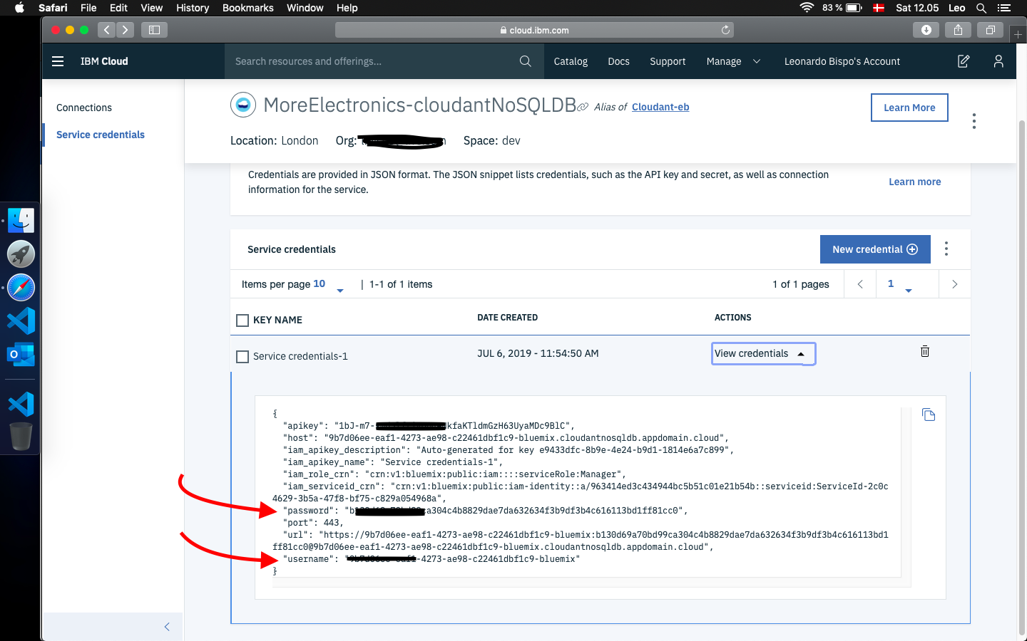 IBM Cloudant Credentials