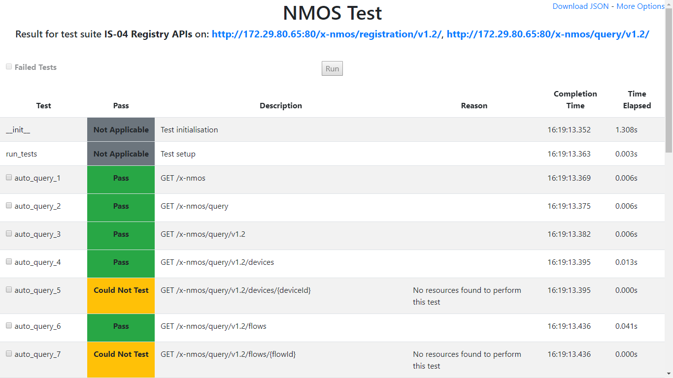 Example Results Window