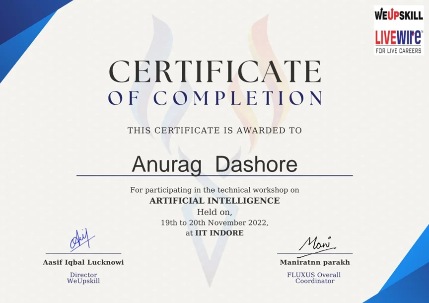 IIT-Indore Artificial Intelligence Workshop