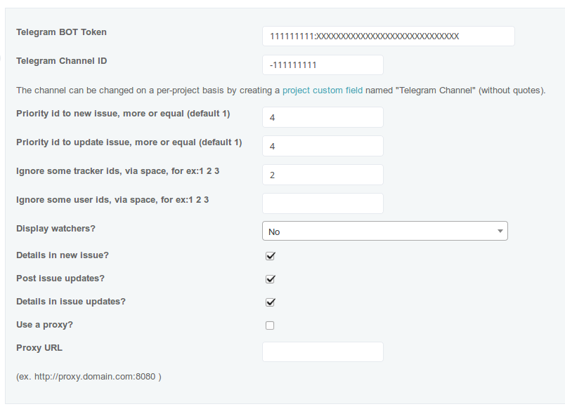 Plugin settings