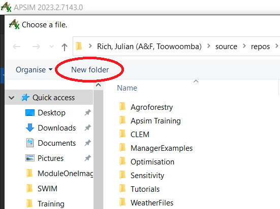 Create new folder