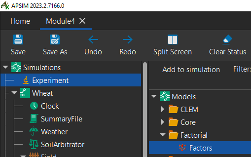 Add a Factors node