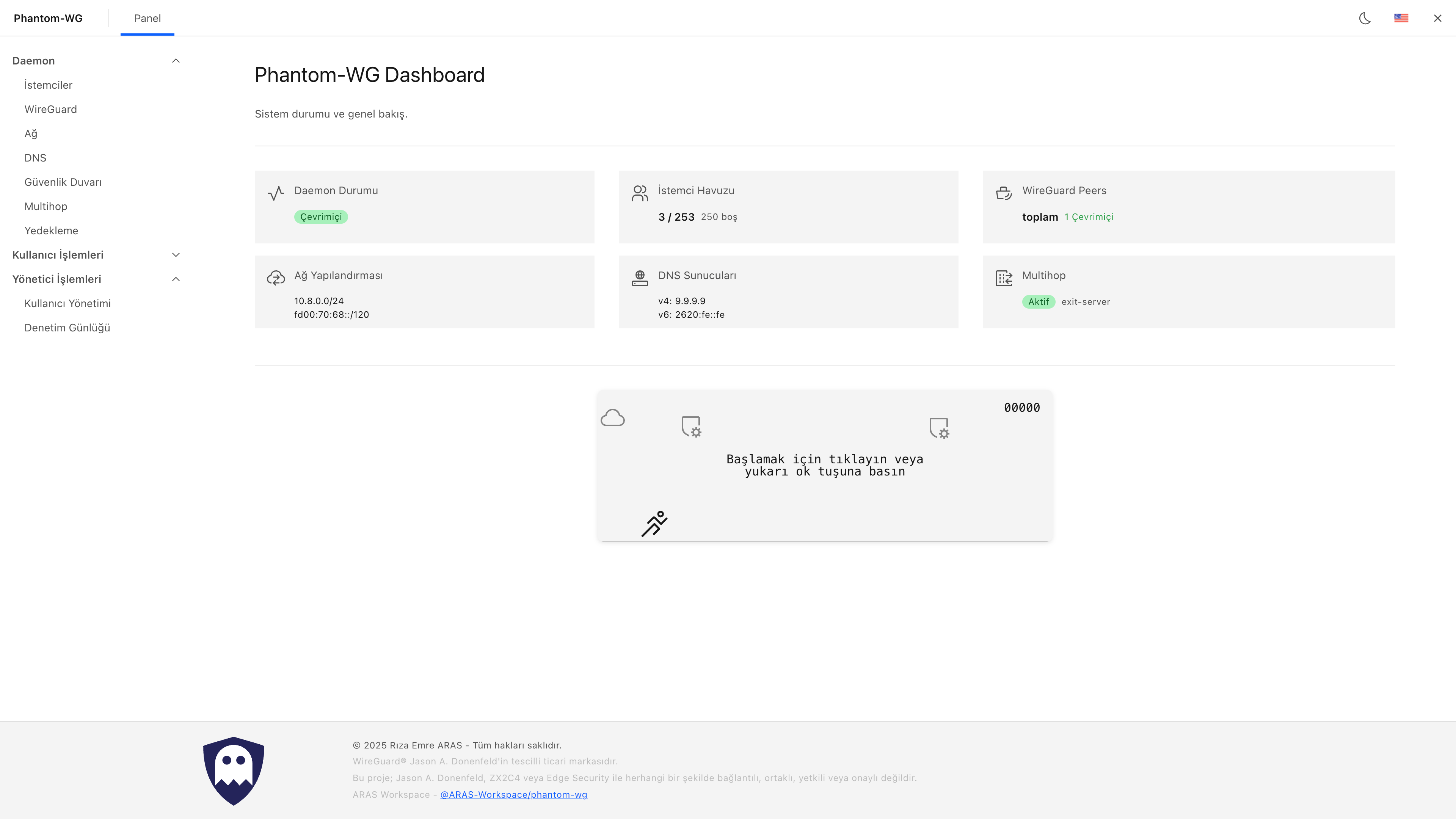 Phantom-WG Dashboard