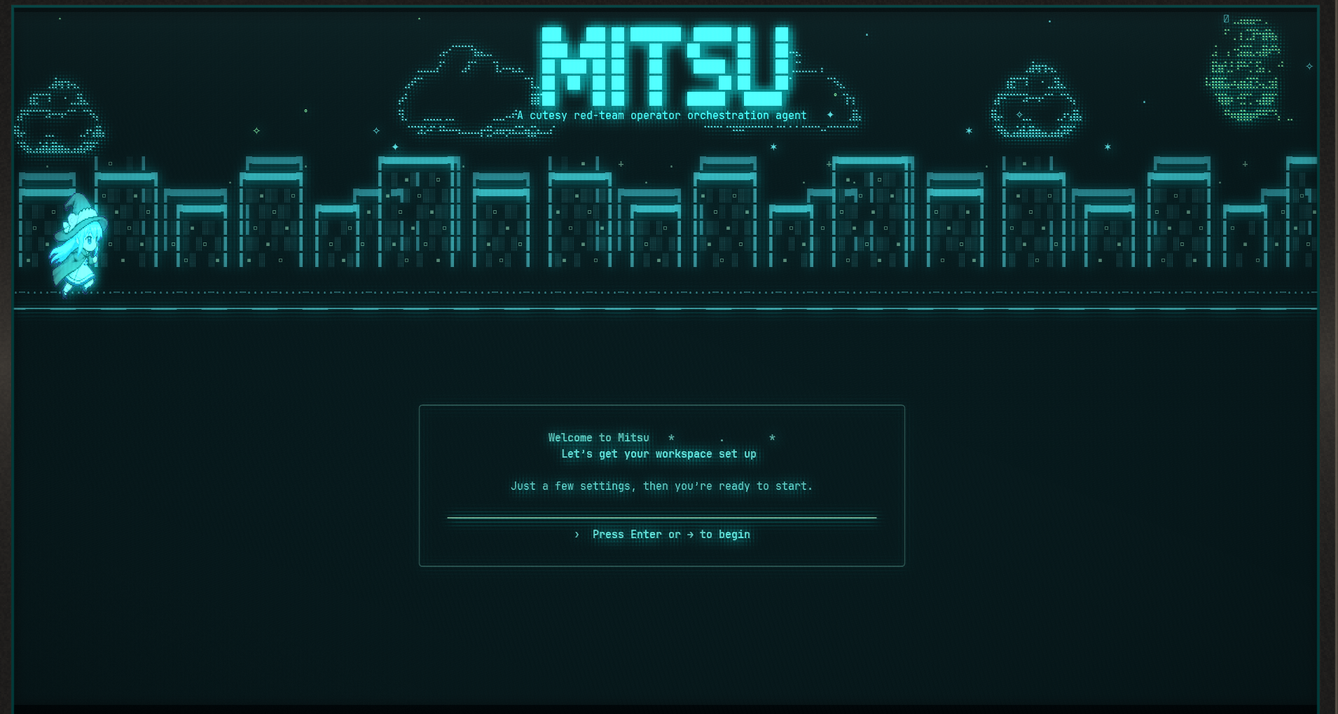 Mitsu welcome screen