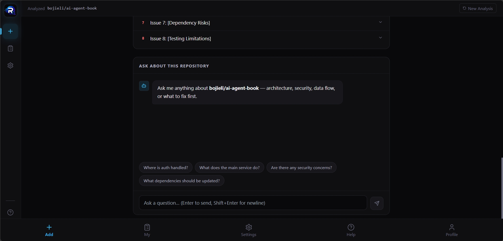 RepoRecon QnA view
