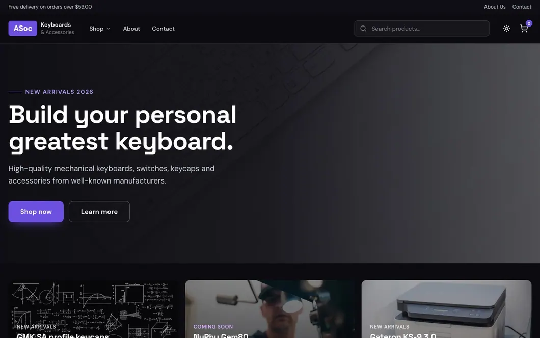 asoc-keycap-shop-html 网站模板截图