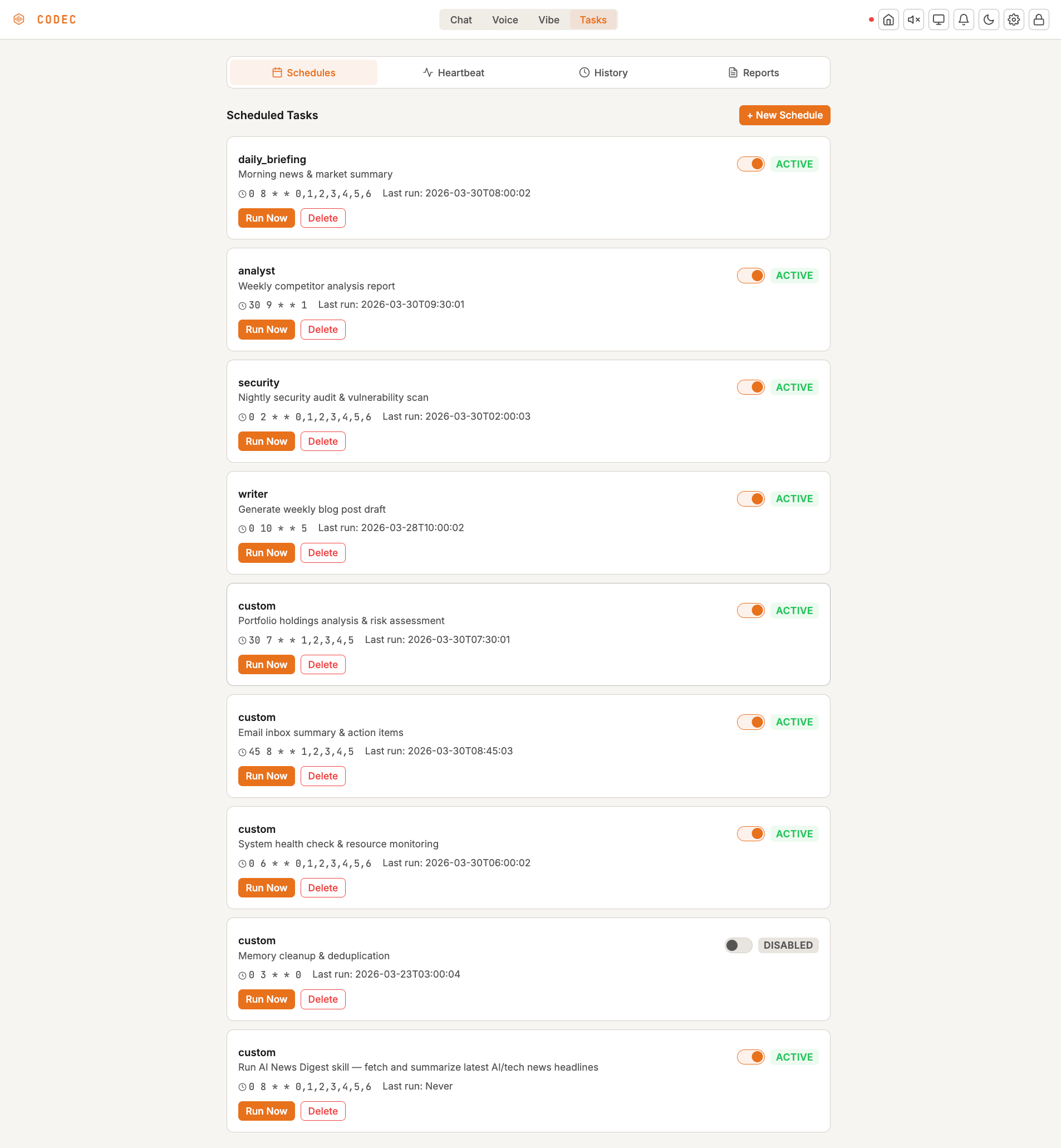 Tasks & Schedules
