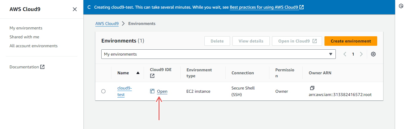 Cloud9 Environment 2