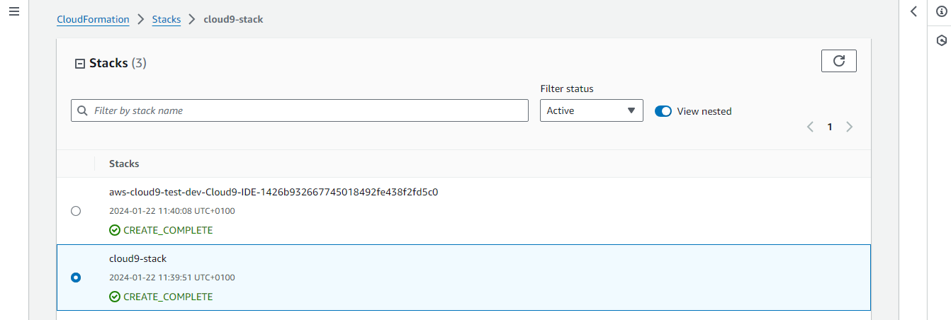 CloudFormation Console 4