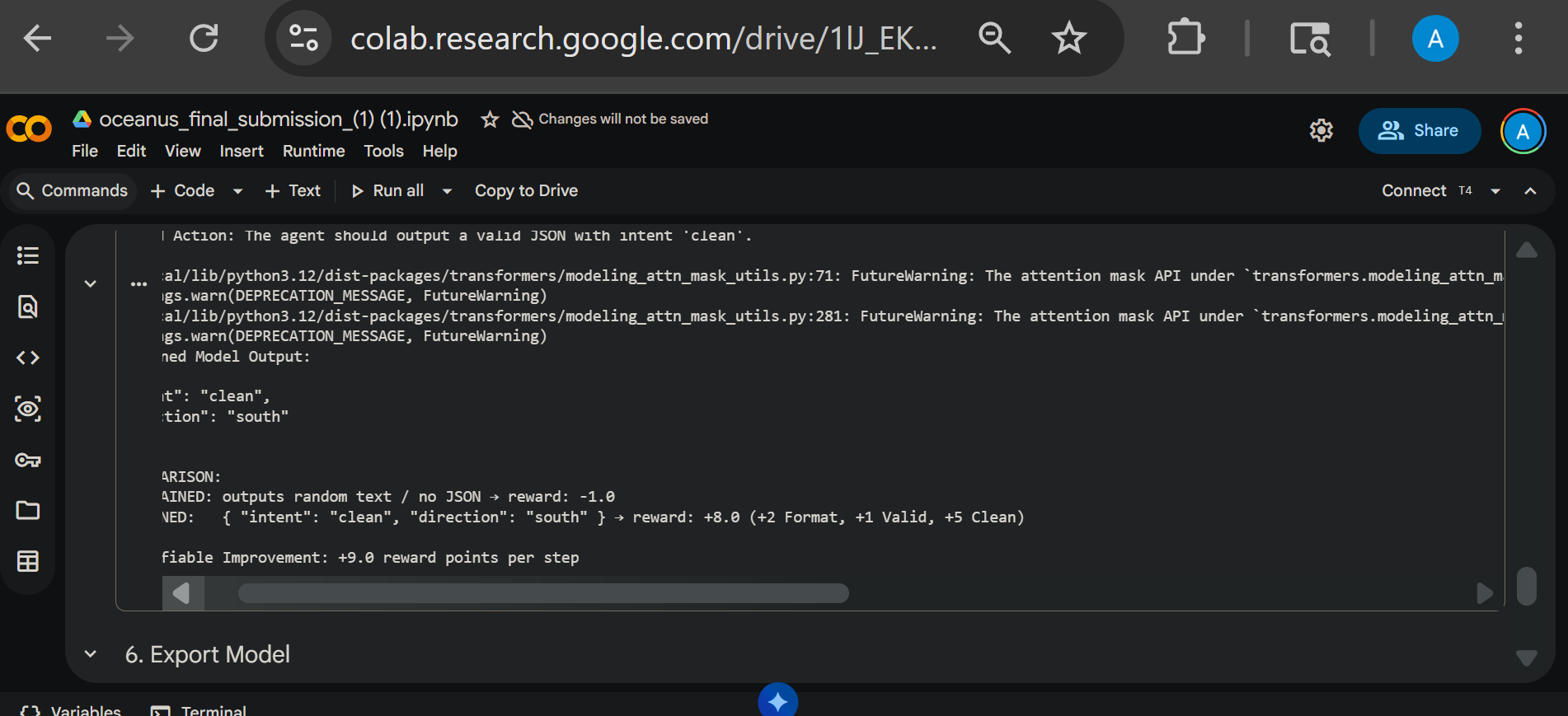 Training Proof β Live Inference