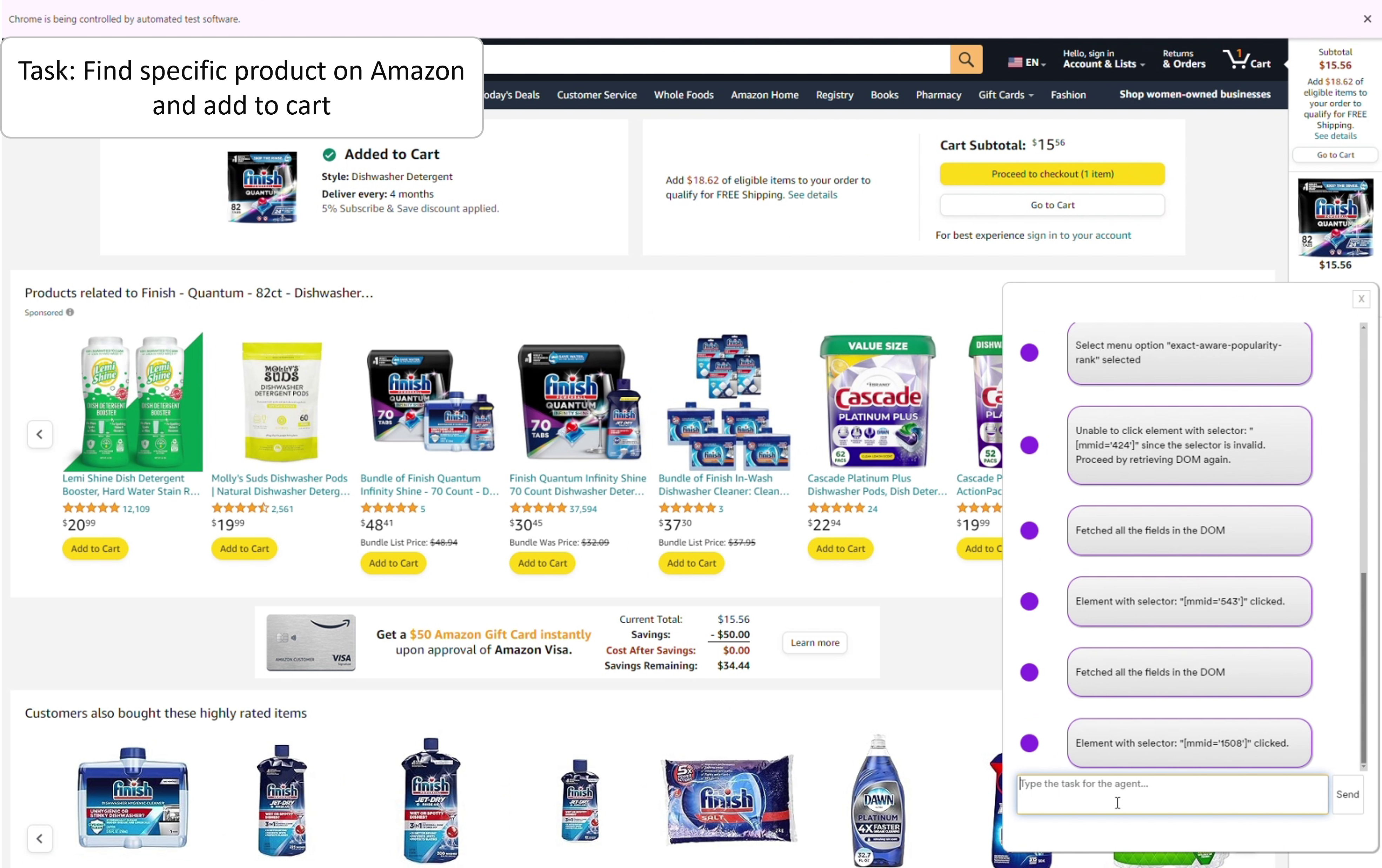 Example 3: Find and add specific product to amazon cart