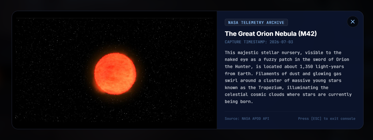 NASA APOD Popup