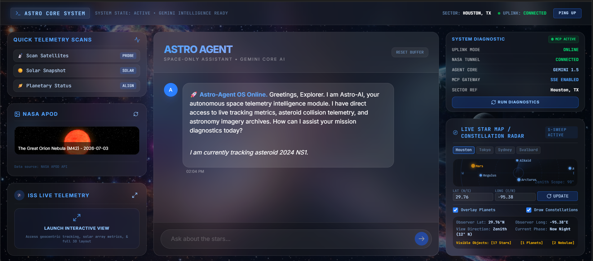 Astro Agent Homepage