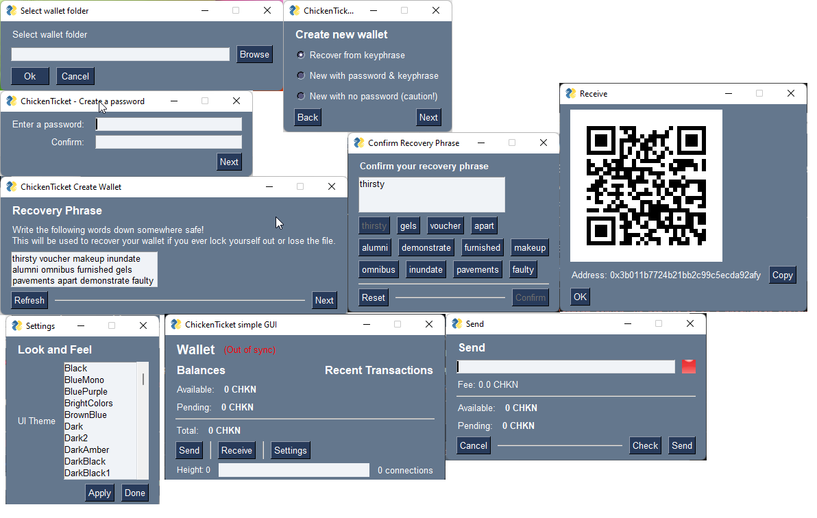 The ChickenTicket simple GUI