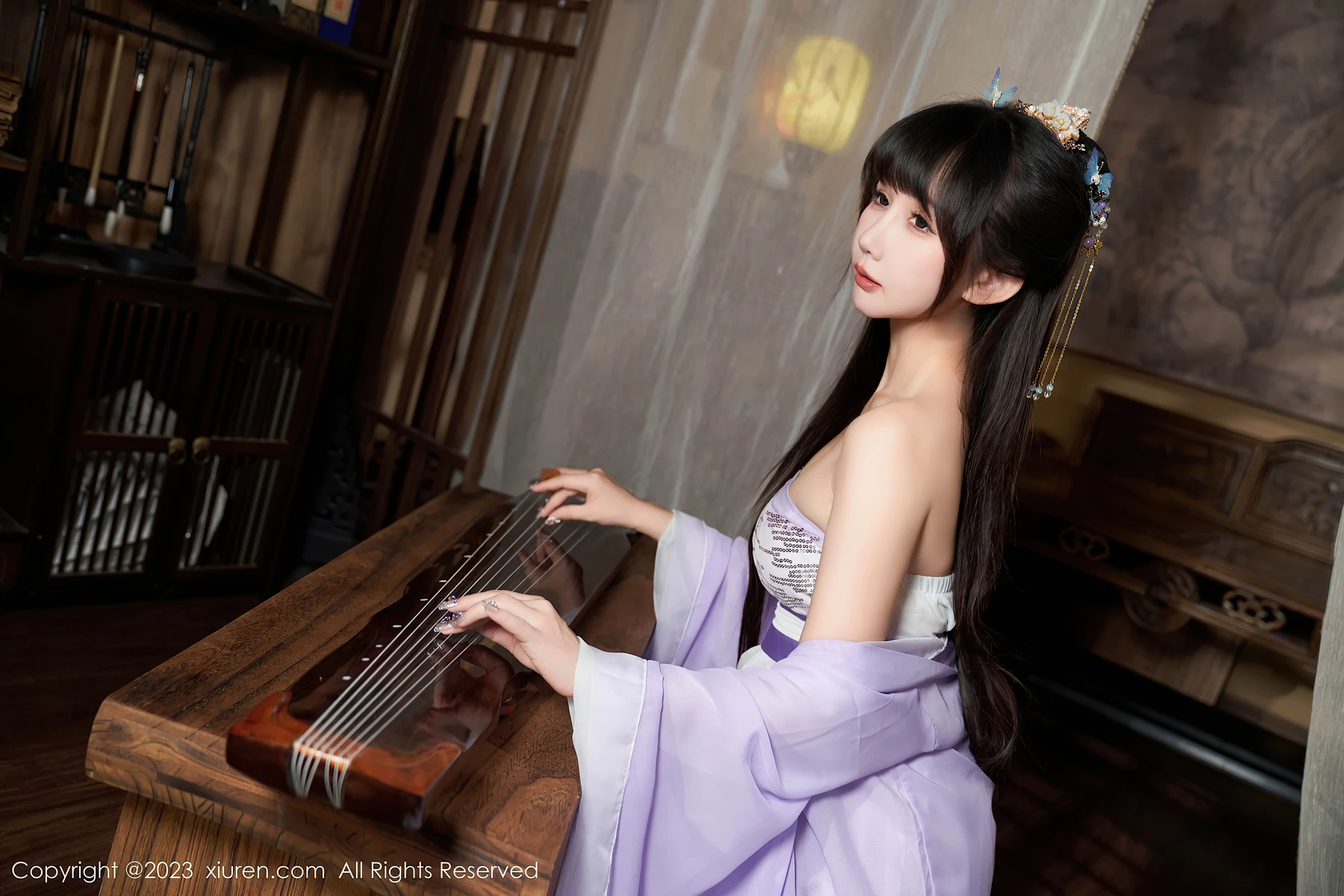 秀人网No.7442波巧酱 紫气薄纱裹身，清冷性感焊住身材曲线 - 2