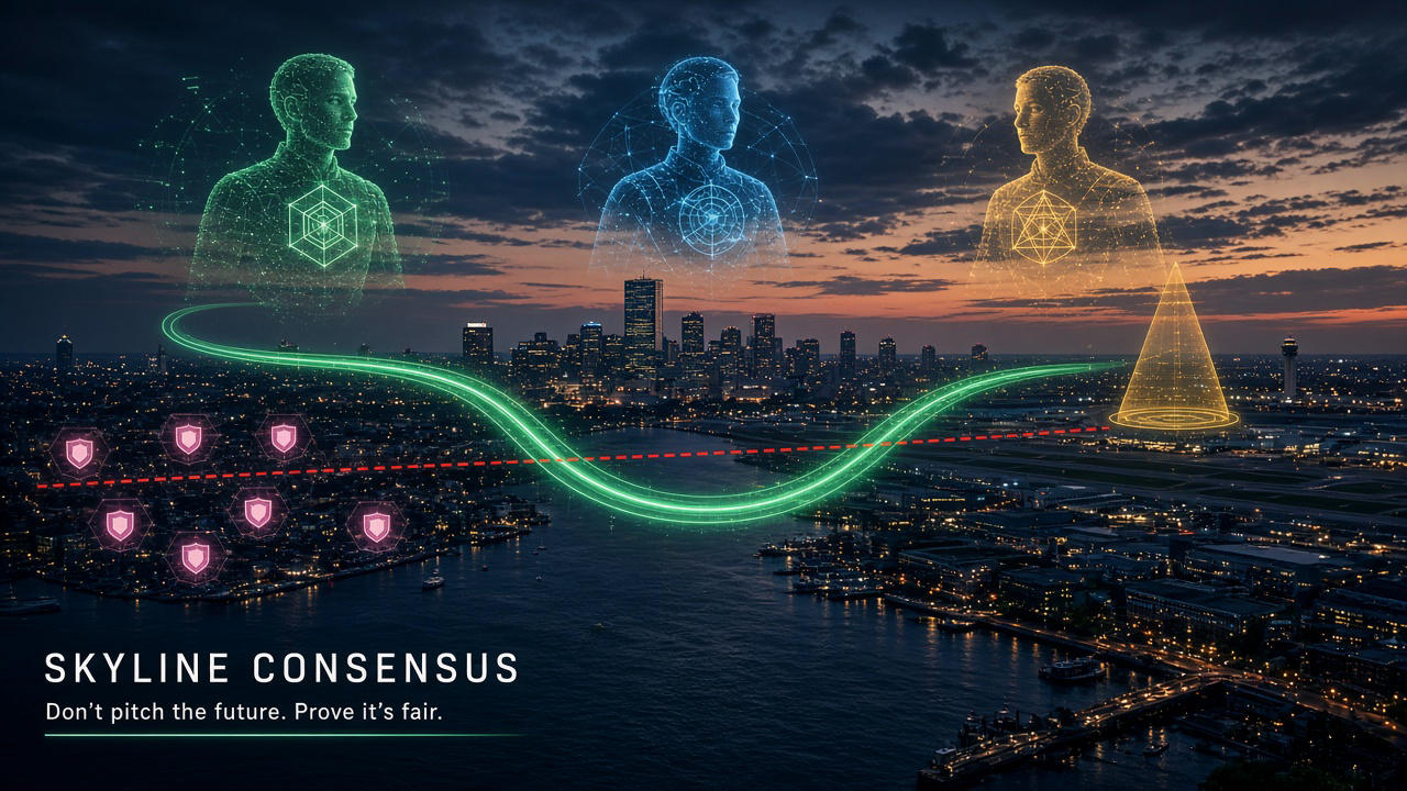 Skyline Consensus — multi-agent eVTOL flight-path negotiation for Boston