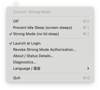 Owly menu bar screenshot