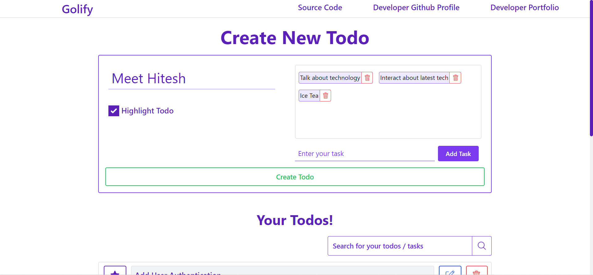 create todo