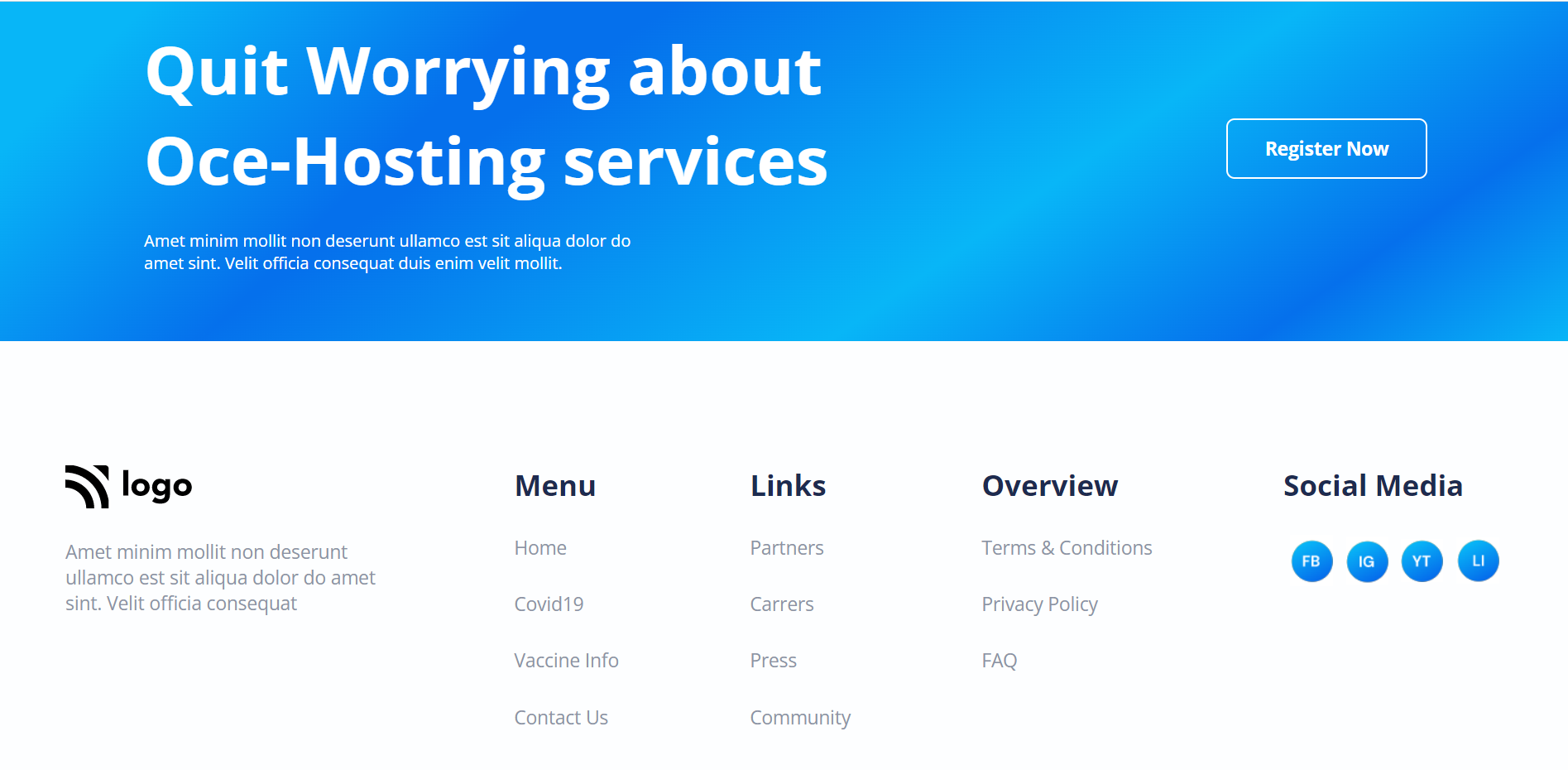 Hosting Landing Page