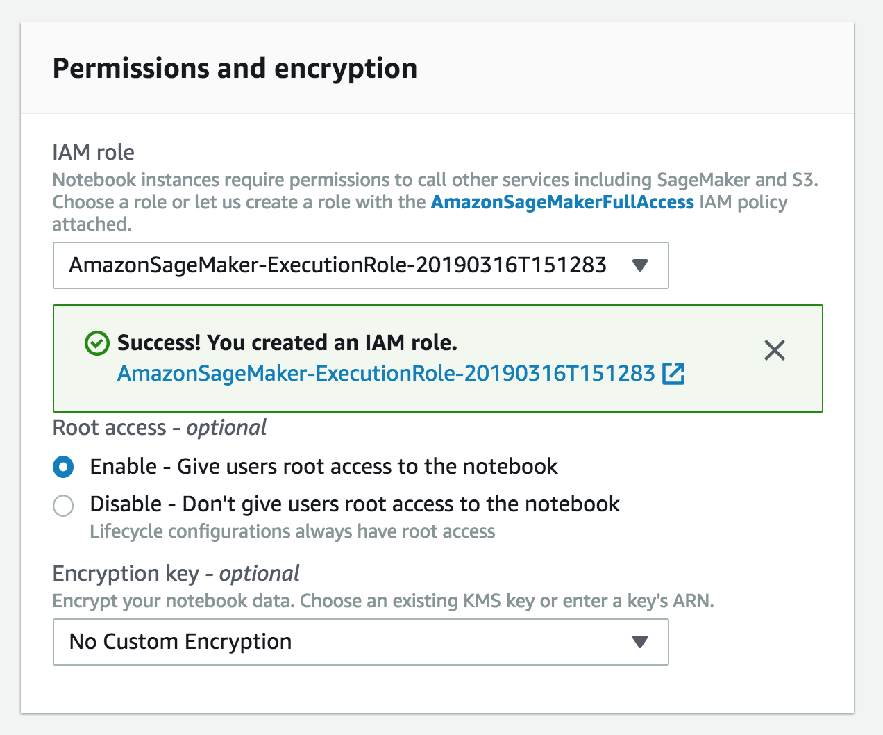 Create Notebook Instance