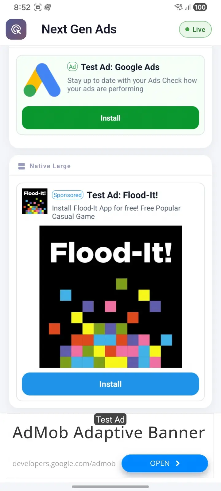 admob_nextgen native ad templates