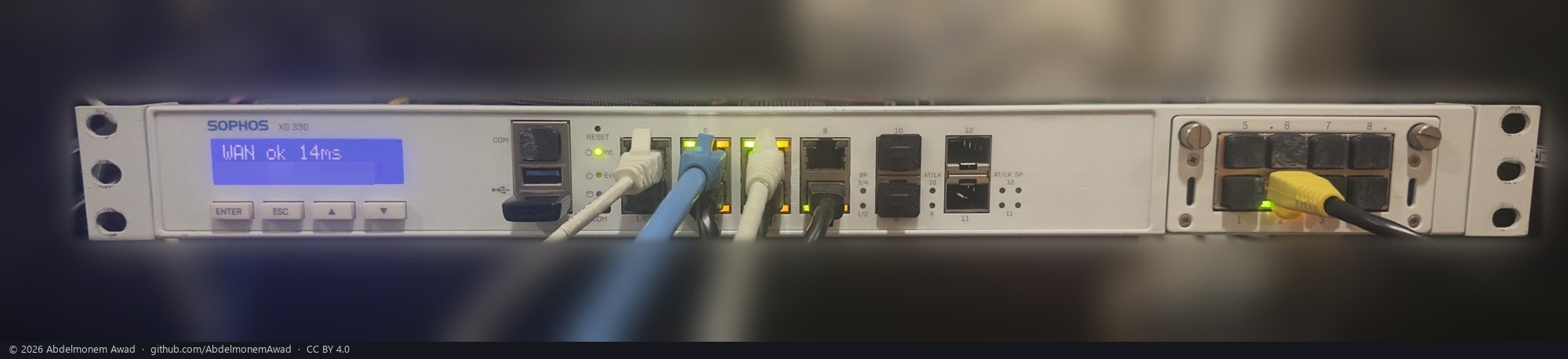 The Sophos XG 330 running OPNsense, from the front