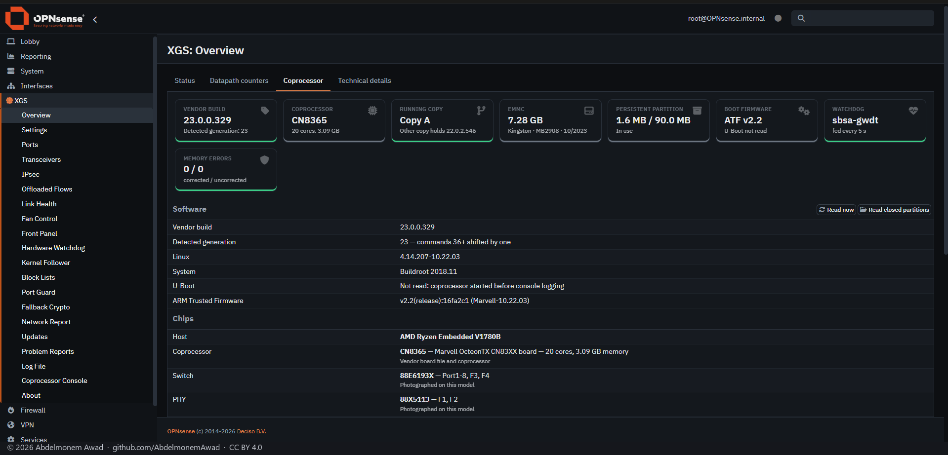 XGS: Overview, the Coprocessor tab