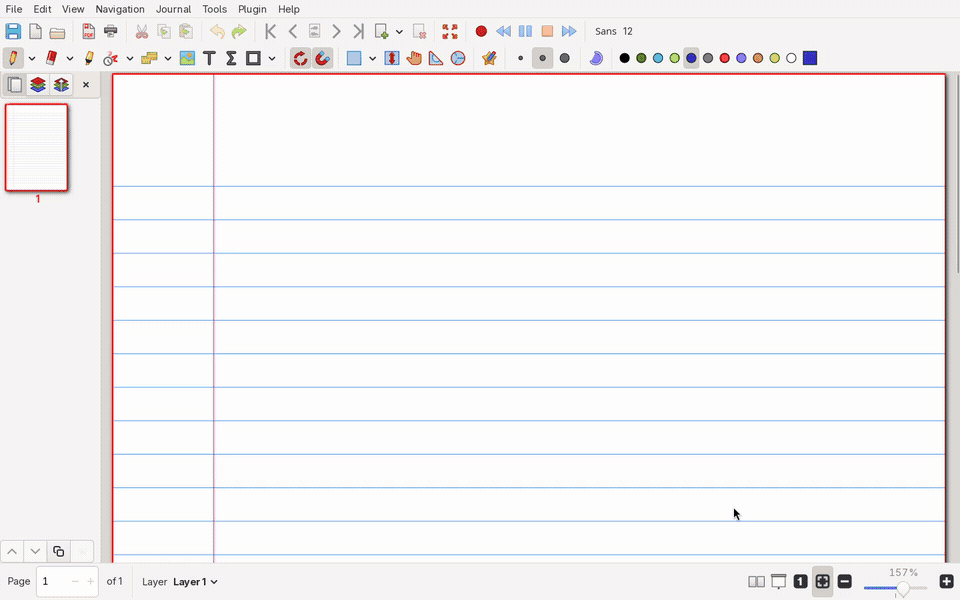 Writing an integral in xournal++, penmentor marking the sign slip, then animating the area
