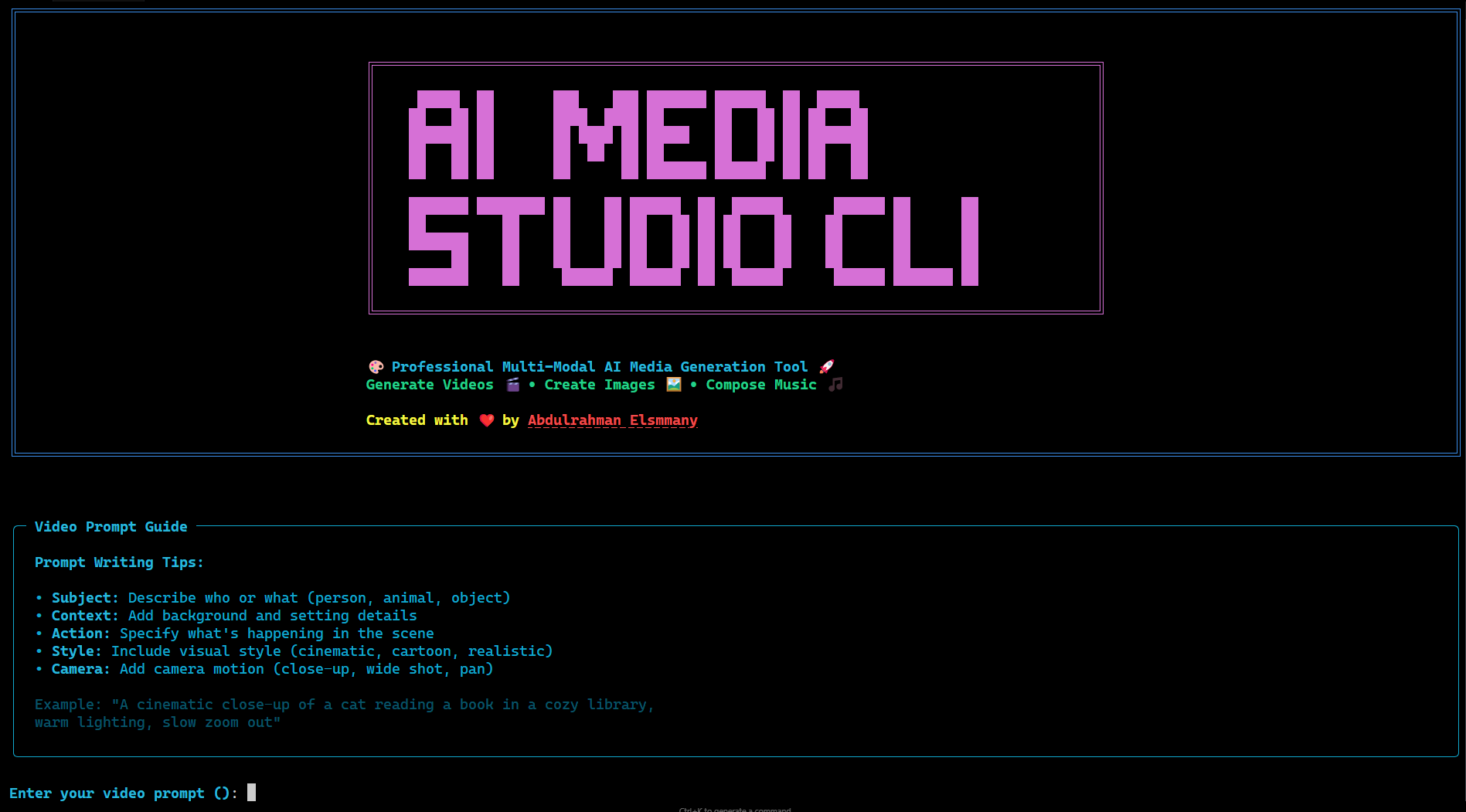 AI Media Studio CLI Interface