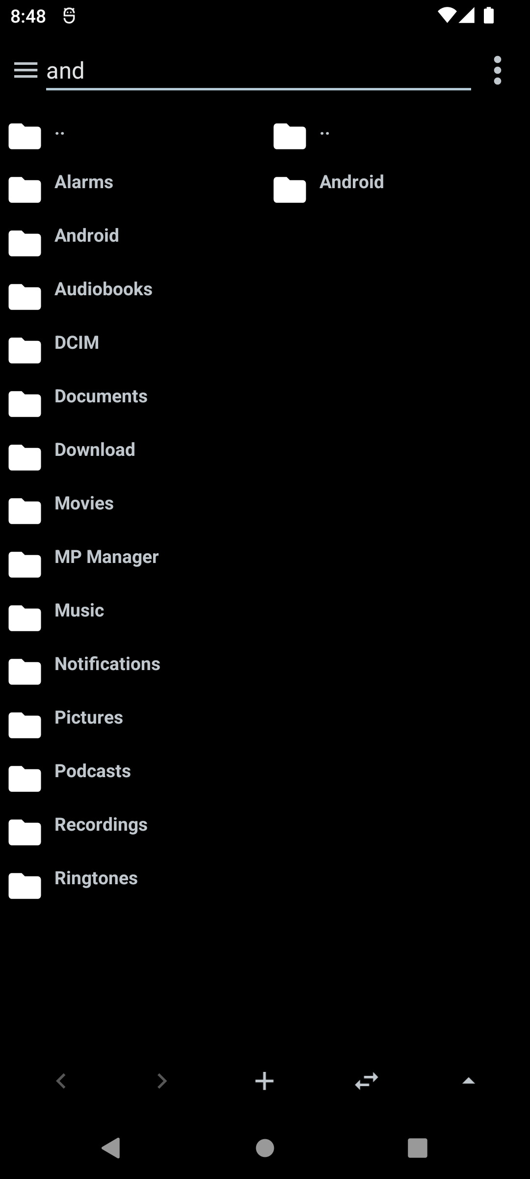 Filter the current folder