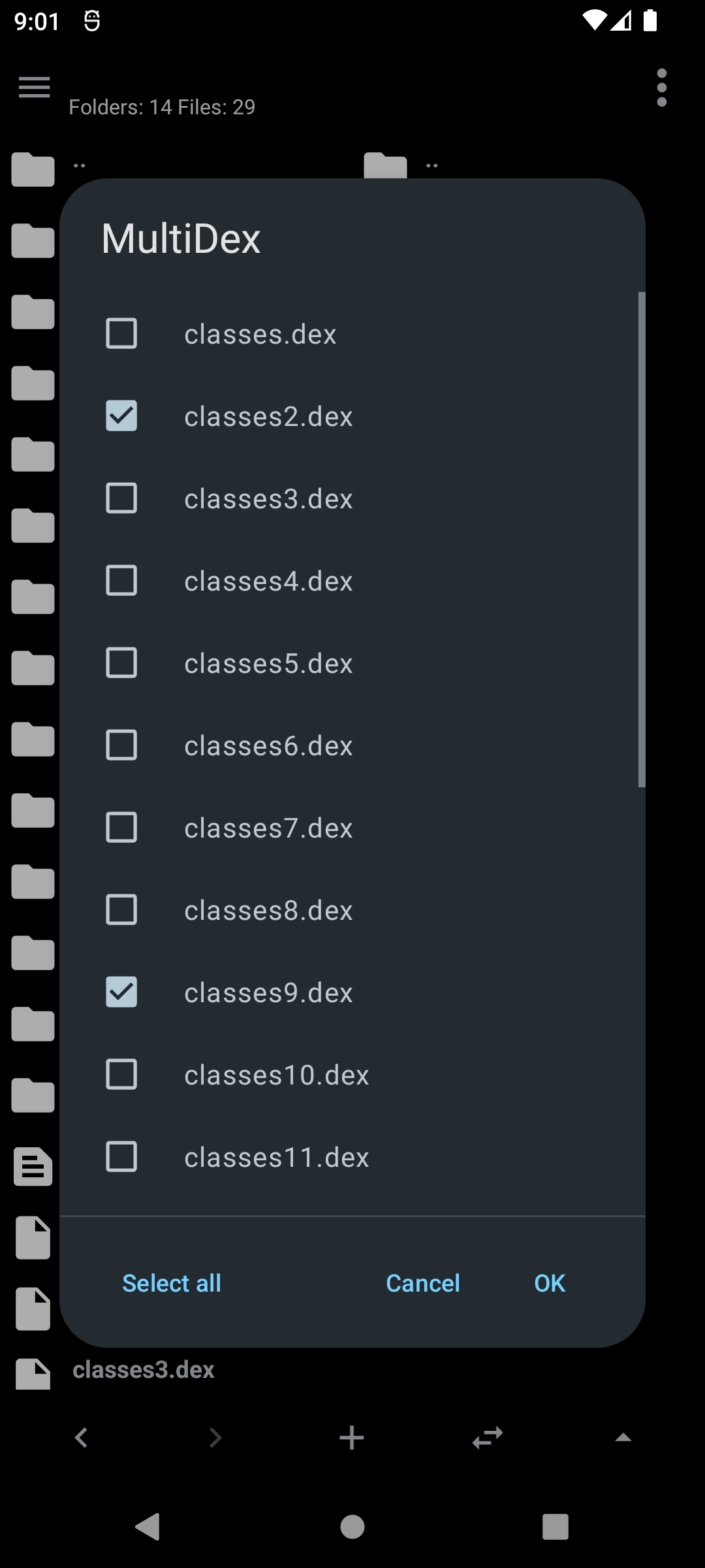 Dex selection