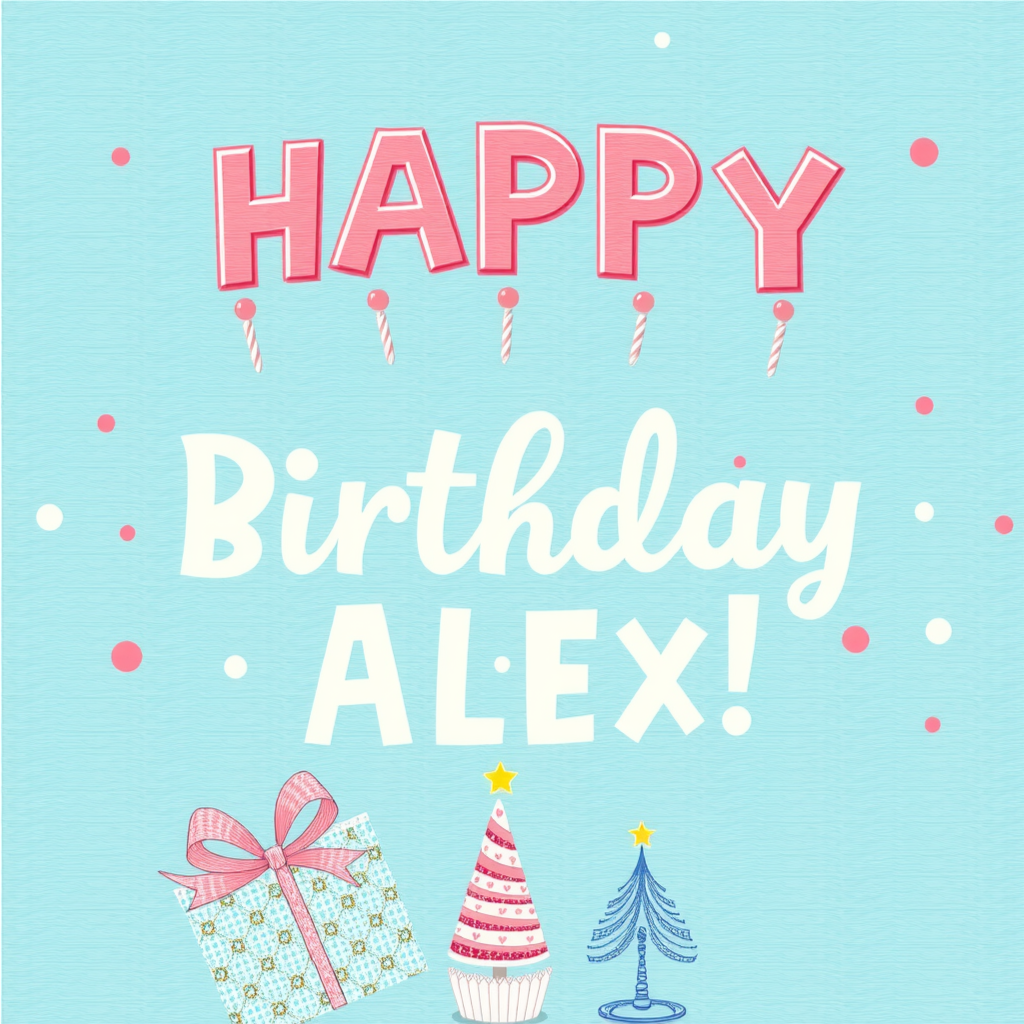 AI birthday card design example