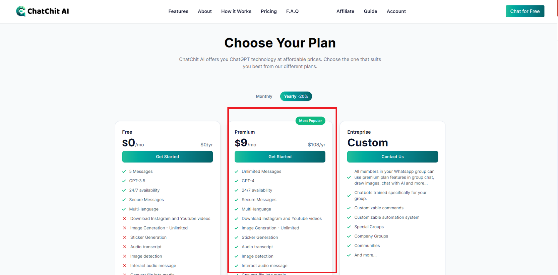 ChatChit pricing