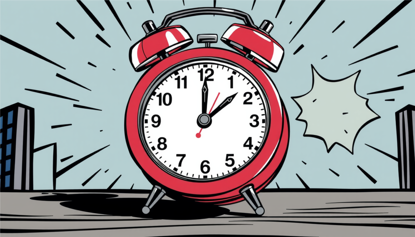 a comic style clock