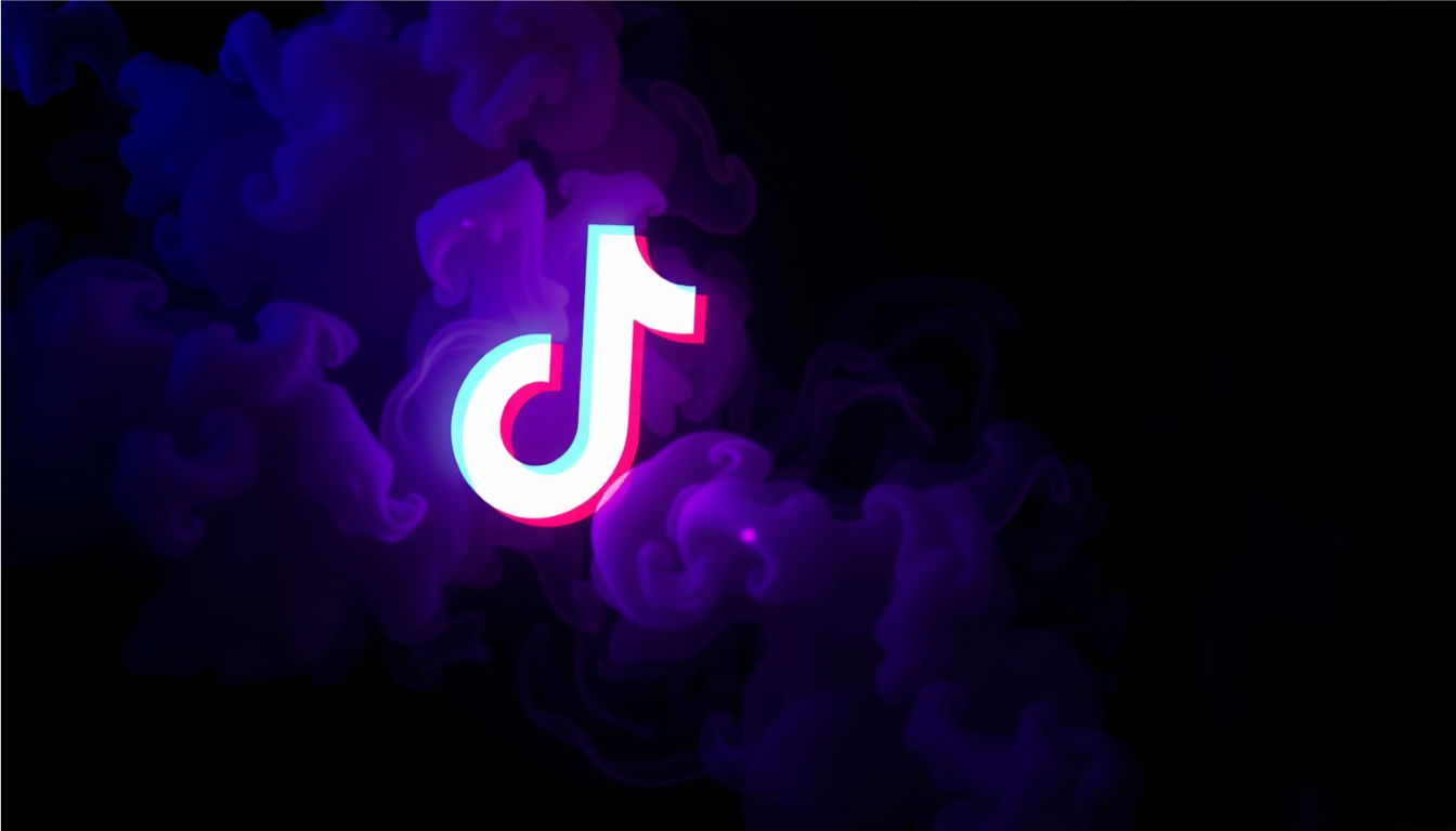 tiktok logo in smoke