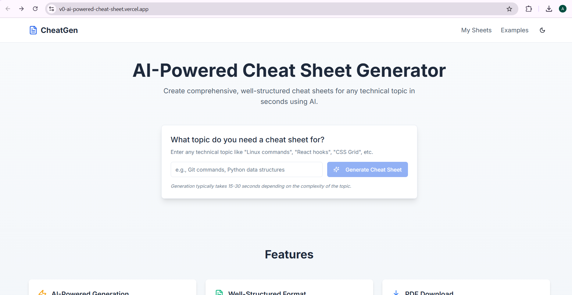 GitHub - Abhi01x/CheatGen: cheat sheet generator that uses AI to create ...
