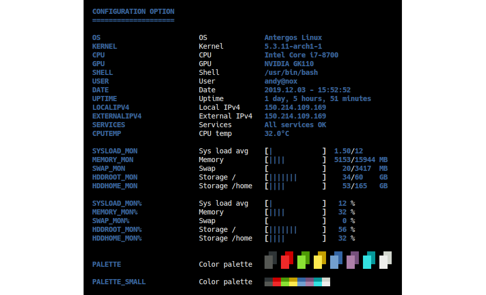 greeter configuration options