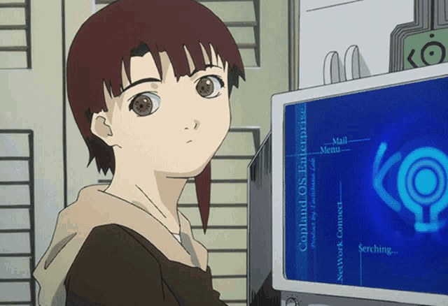 Lain, Serial Experiments Lain, watching a terminal glow