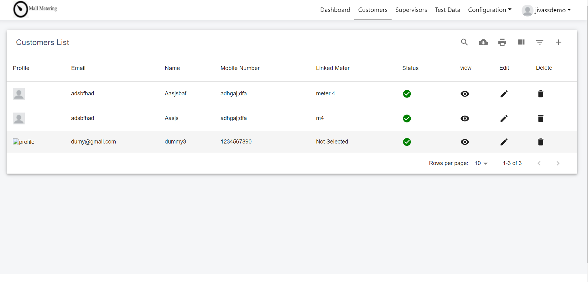 Customer Table image