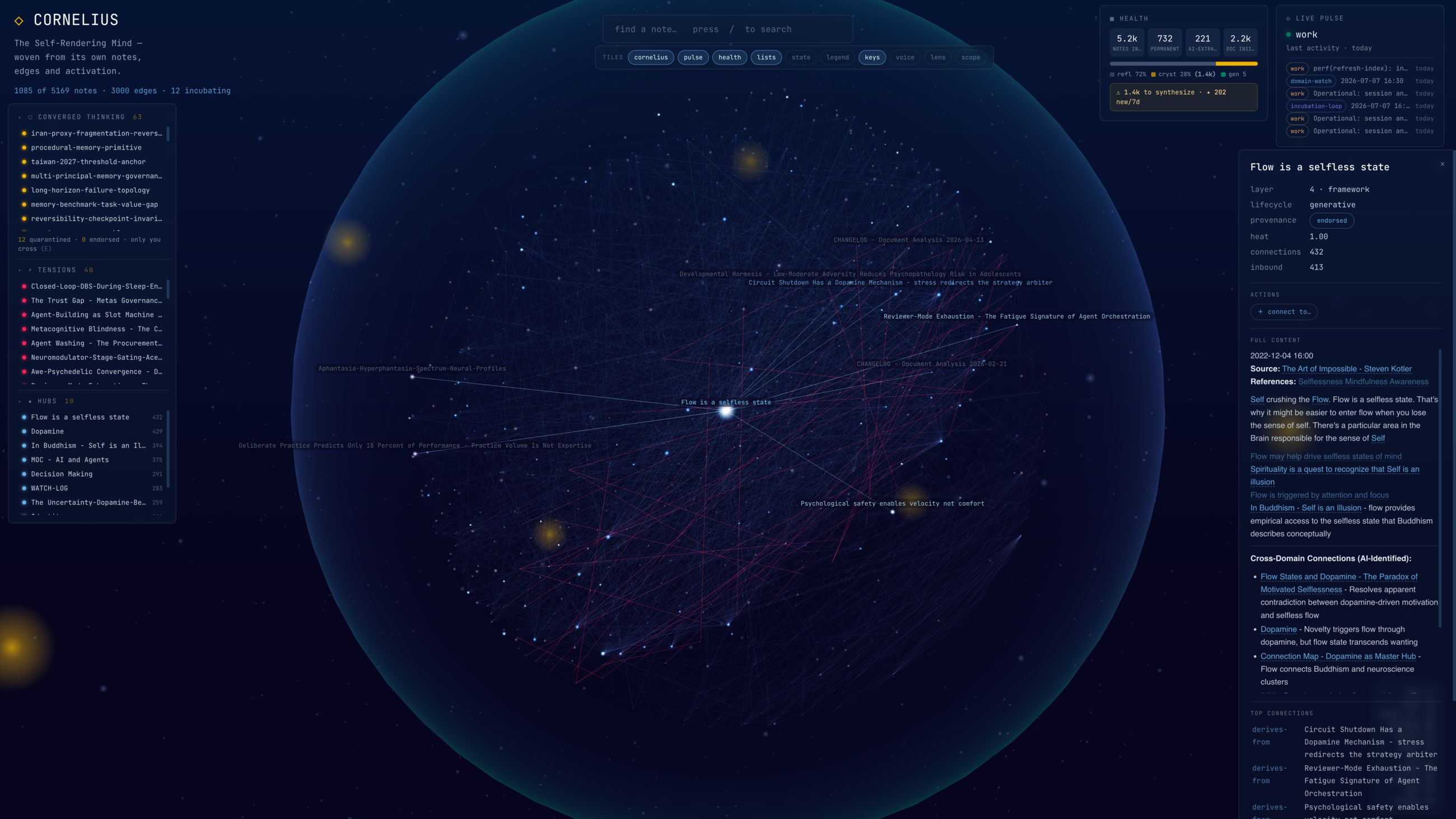 Brain Orb — an agent's self-rendering knowledge graph