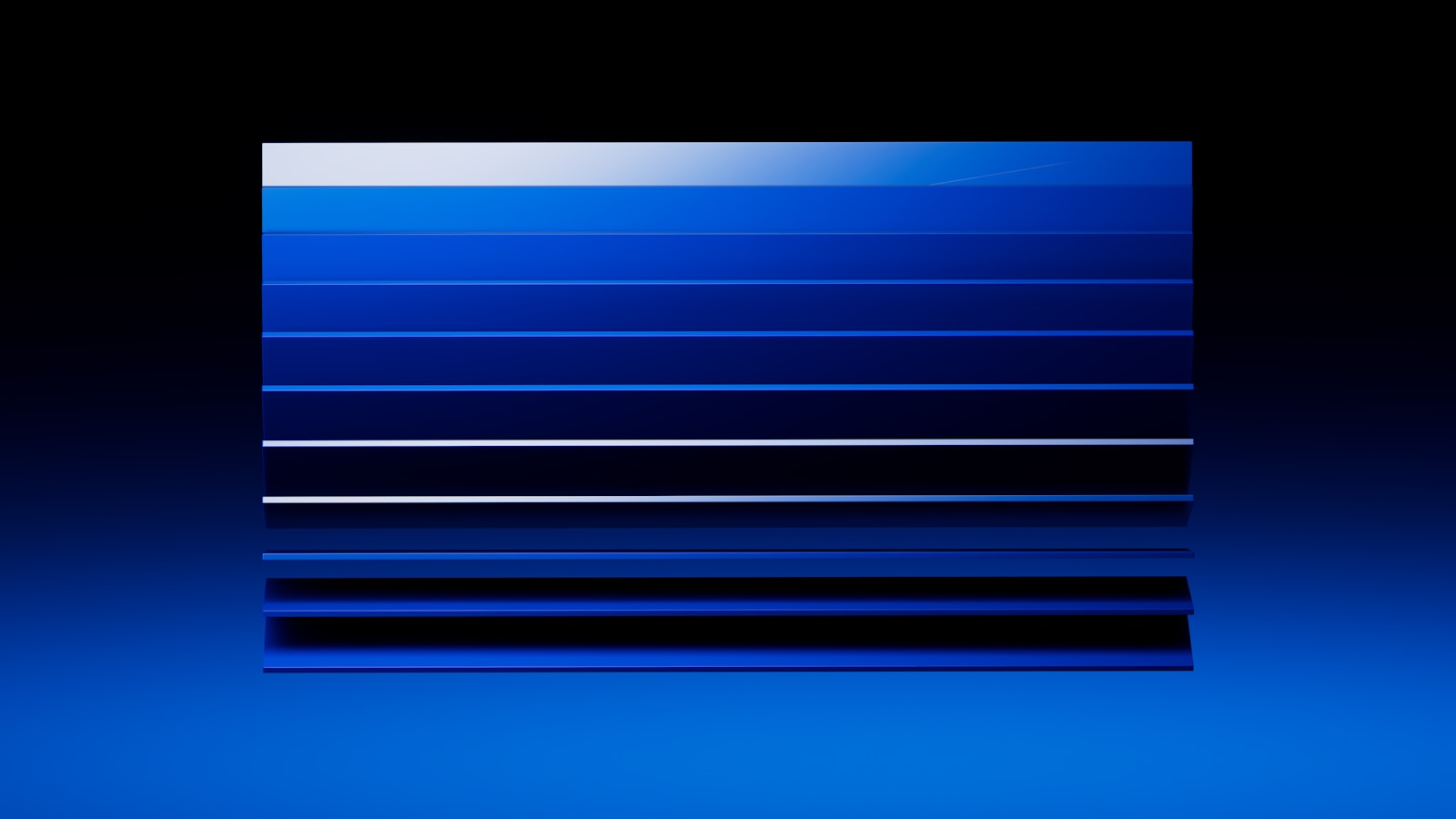 Abstract blue horizontal lines fading across a dark background