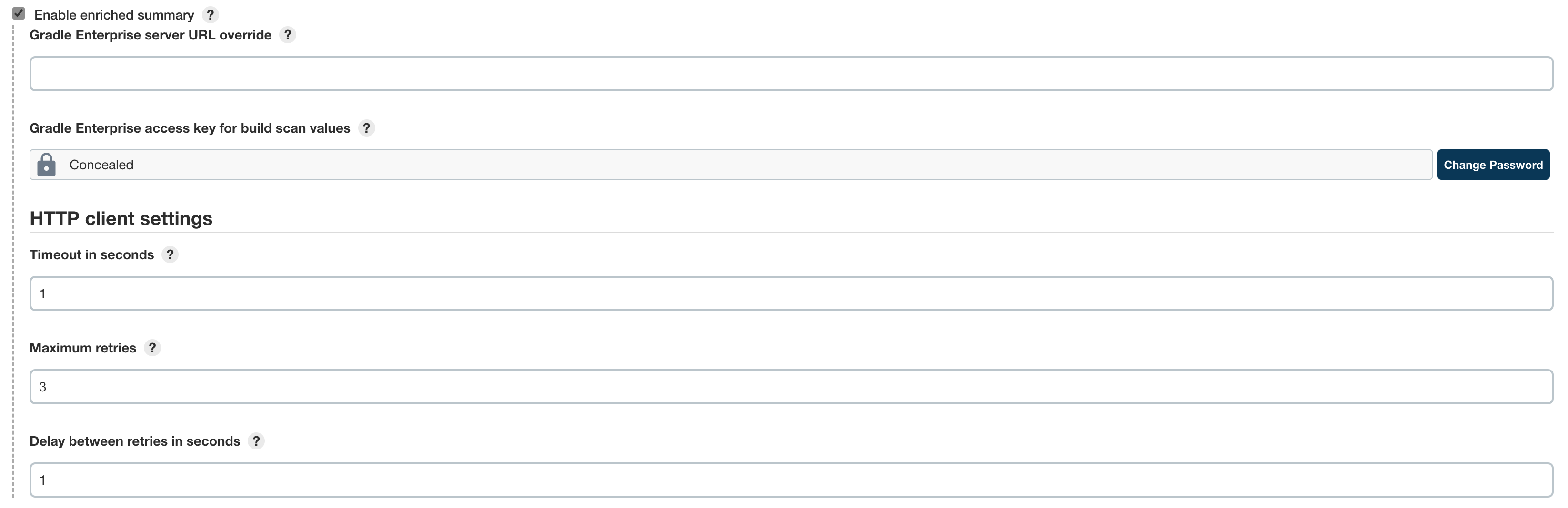 Enriched build scans configuration