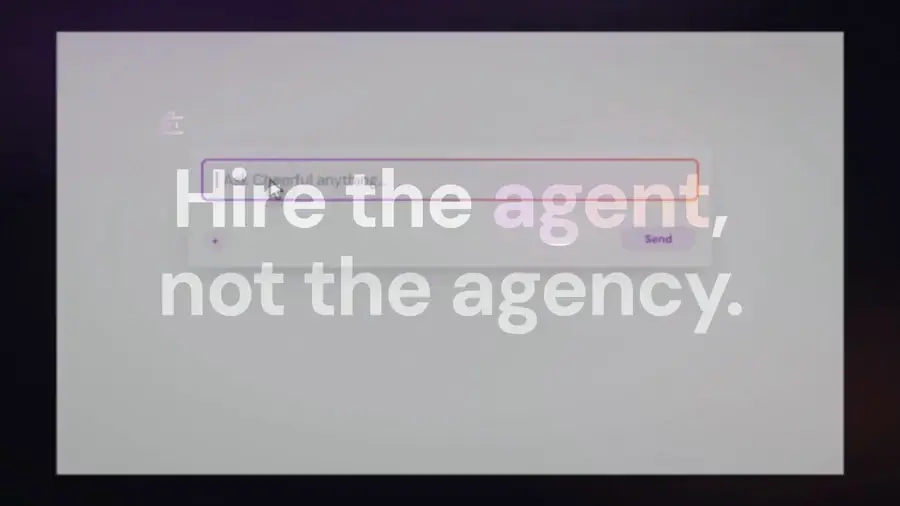 Four beats from the film: a query typing itself, a filtered creator list with a rack-focused stat, a 3D-turned inbox with a cursor clicking Accept, and the end card