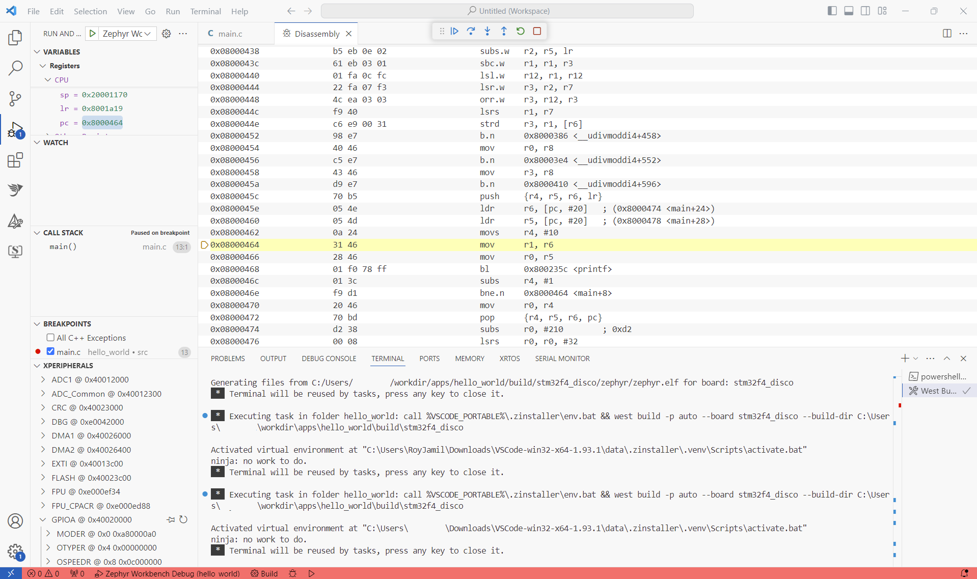 Debug: Disassembly