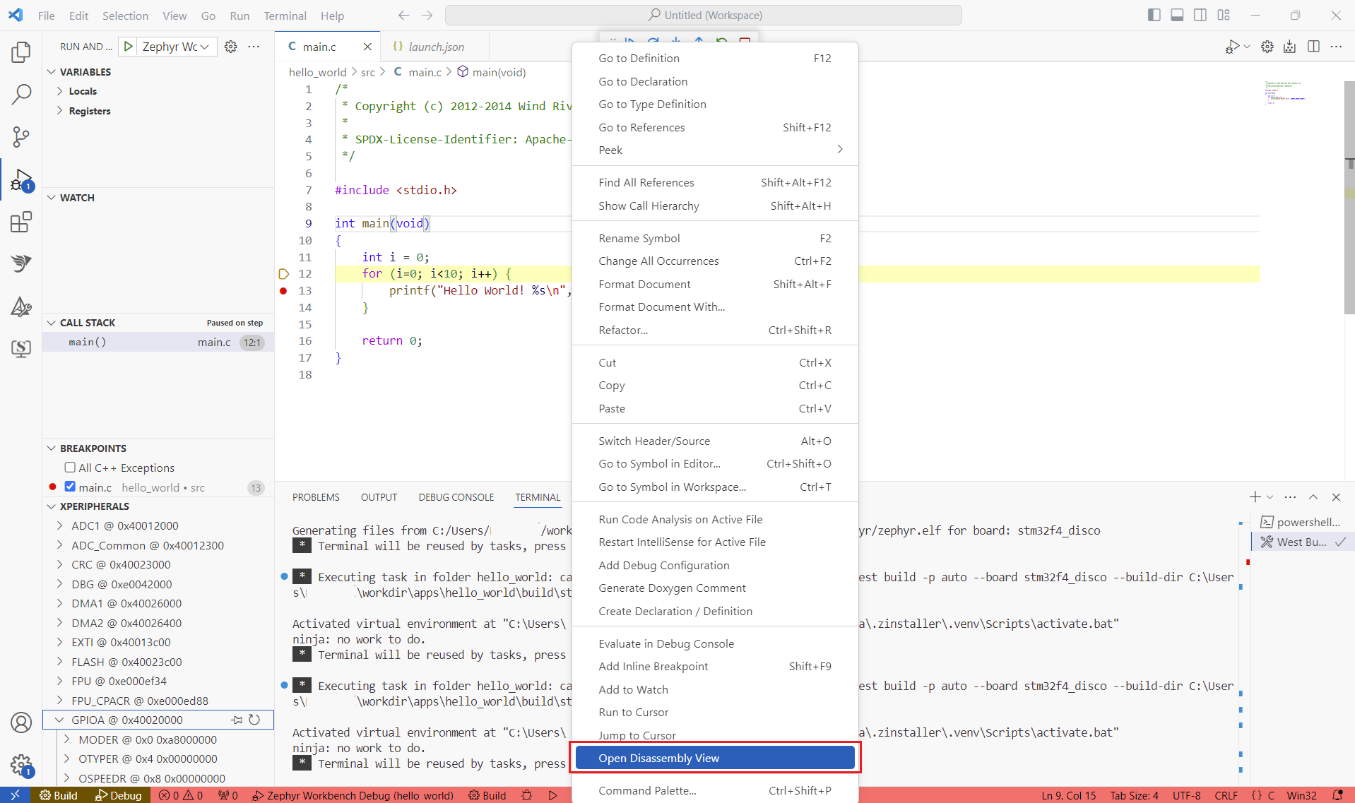 Debug: Disassembly