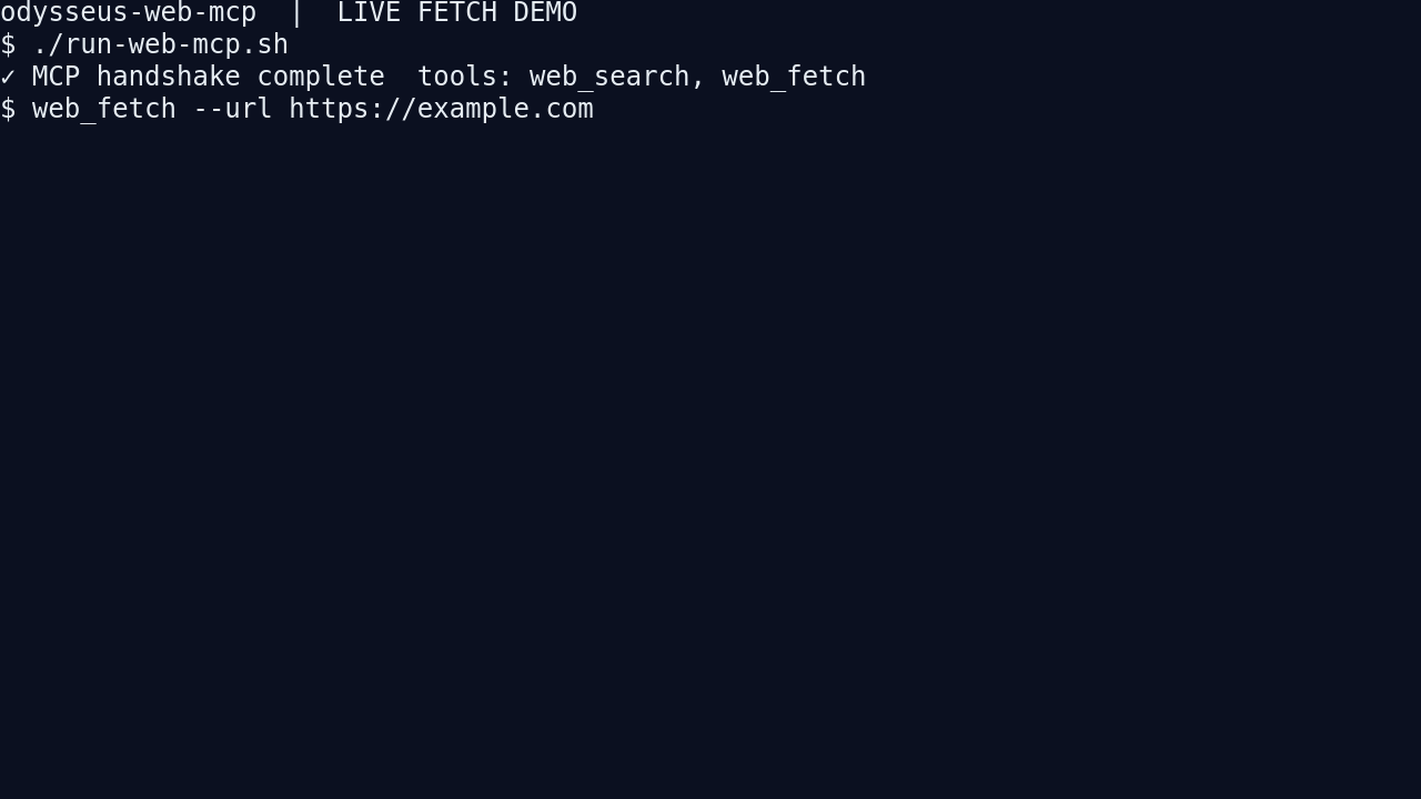 Live web fetch terminal demo