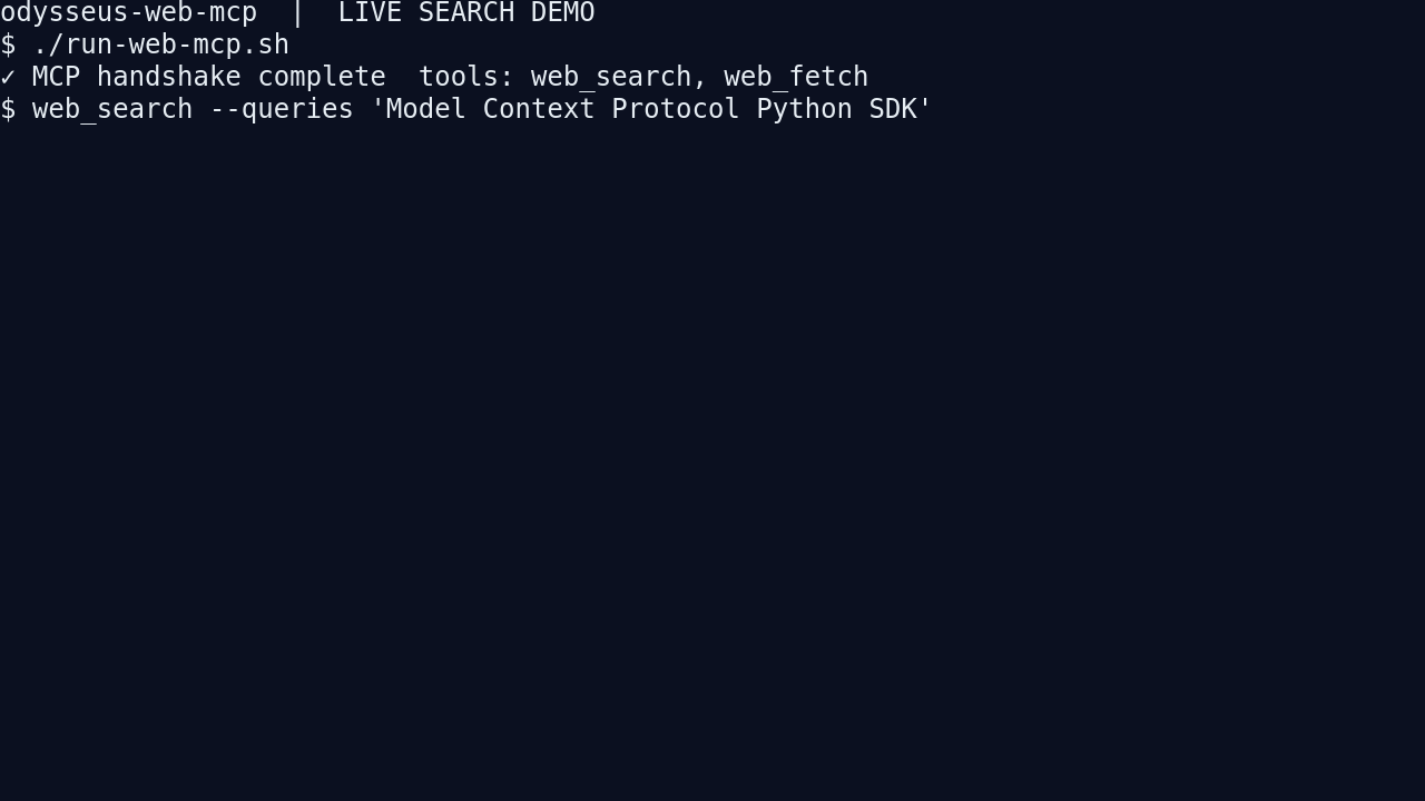 Live web search terminal demo