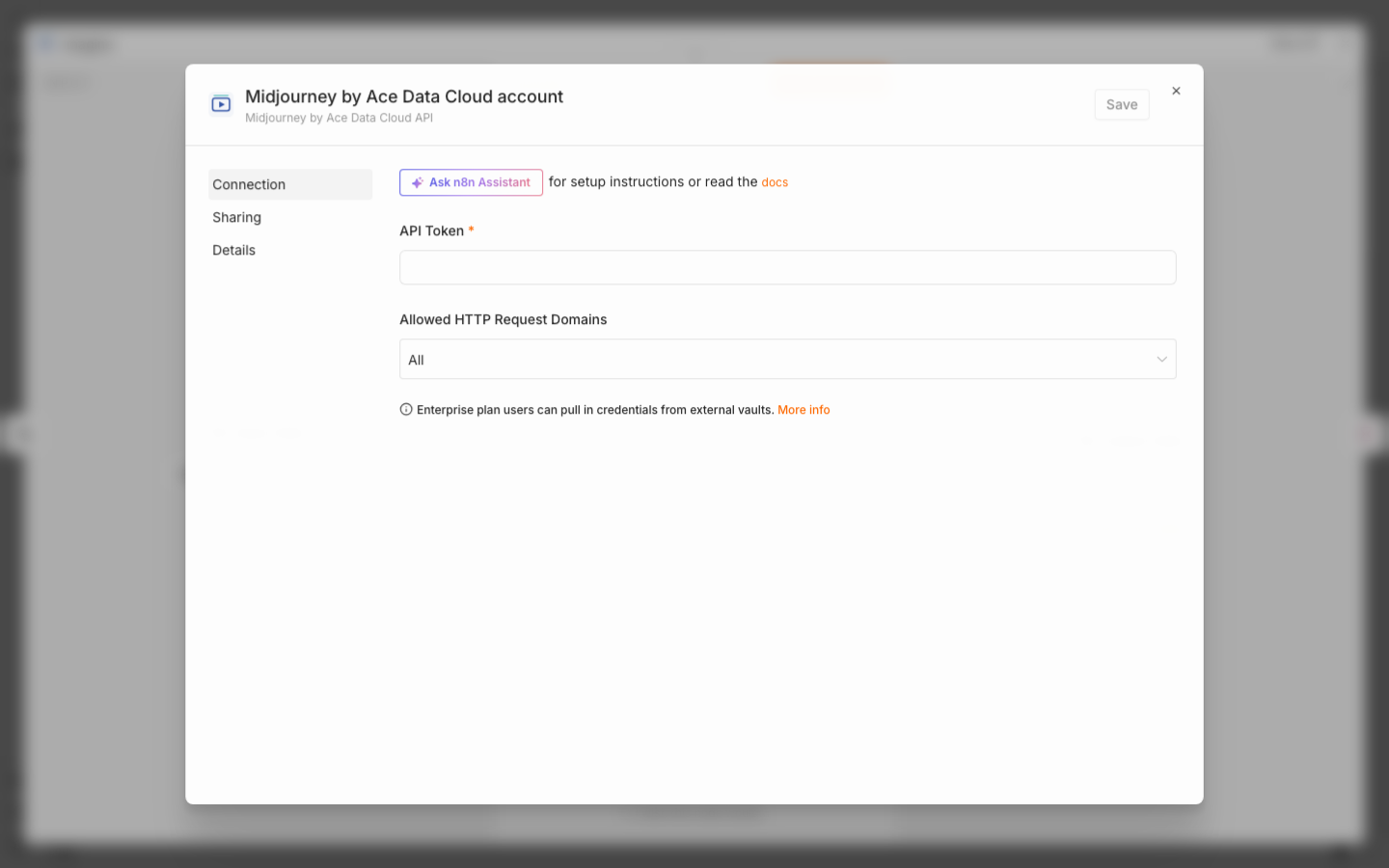Midjourney credential form